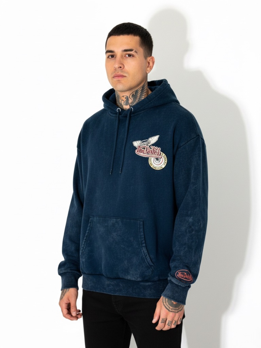 Von Dutch Mineral Washed Navy Custom Motors Hoodie